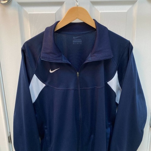 Nike Navy Blue and White Athletic Track Jacket Size XL - Picture 2 of 5